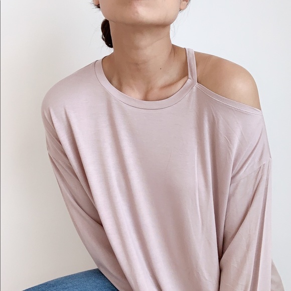 COMFY DROP SHOULDER CUT OUT LONG SLEEVE TOP - Picture 5 of 9